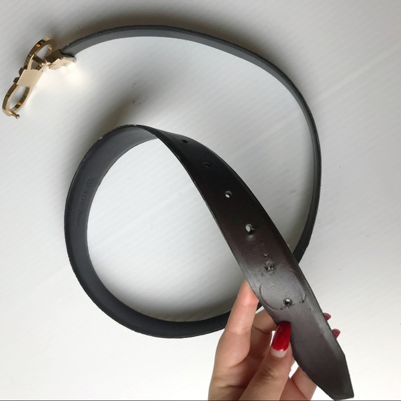 Ferragamo gold buckle leather belt main image 6
